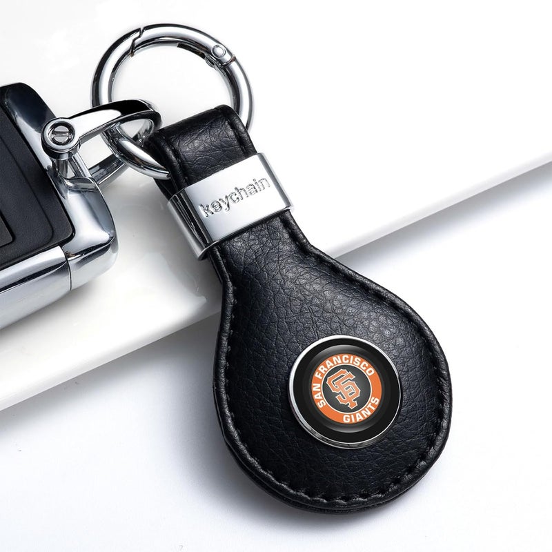 EMIJOY Giants Car Keychain Keyring for Baseball Fans,San Fransisco Giants Car Accessories 2 Packs Leather Vehicle Keychain,Women/Men's Key Chains for Cars,Auto Key Ring Lanyard for Key Fob Holder - Image 3